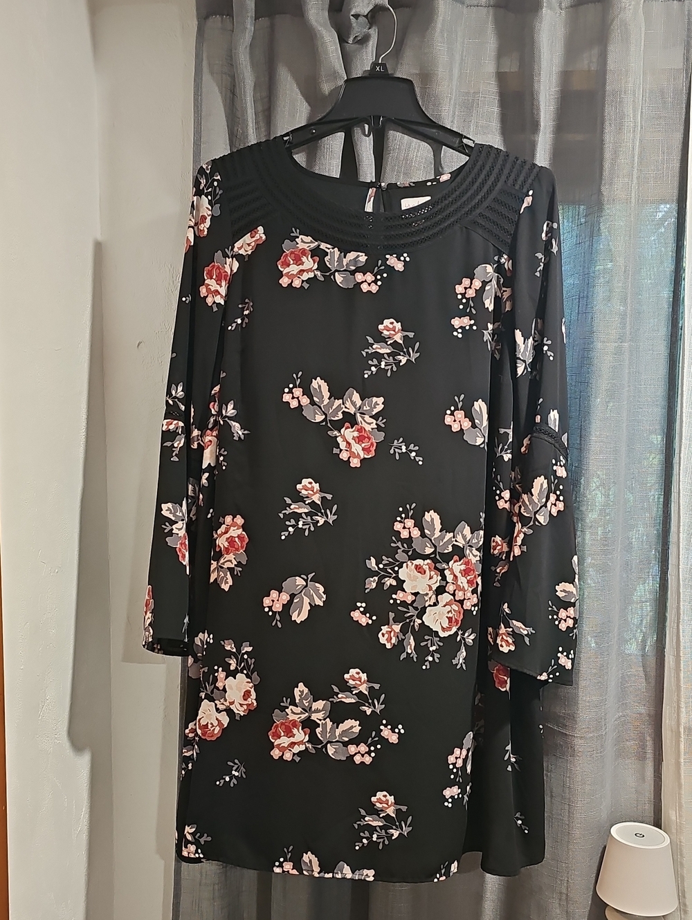 Isabel Maternity by Ingrid & Isabel Black Floral Long Sleeve Shift Dress